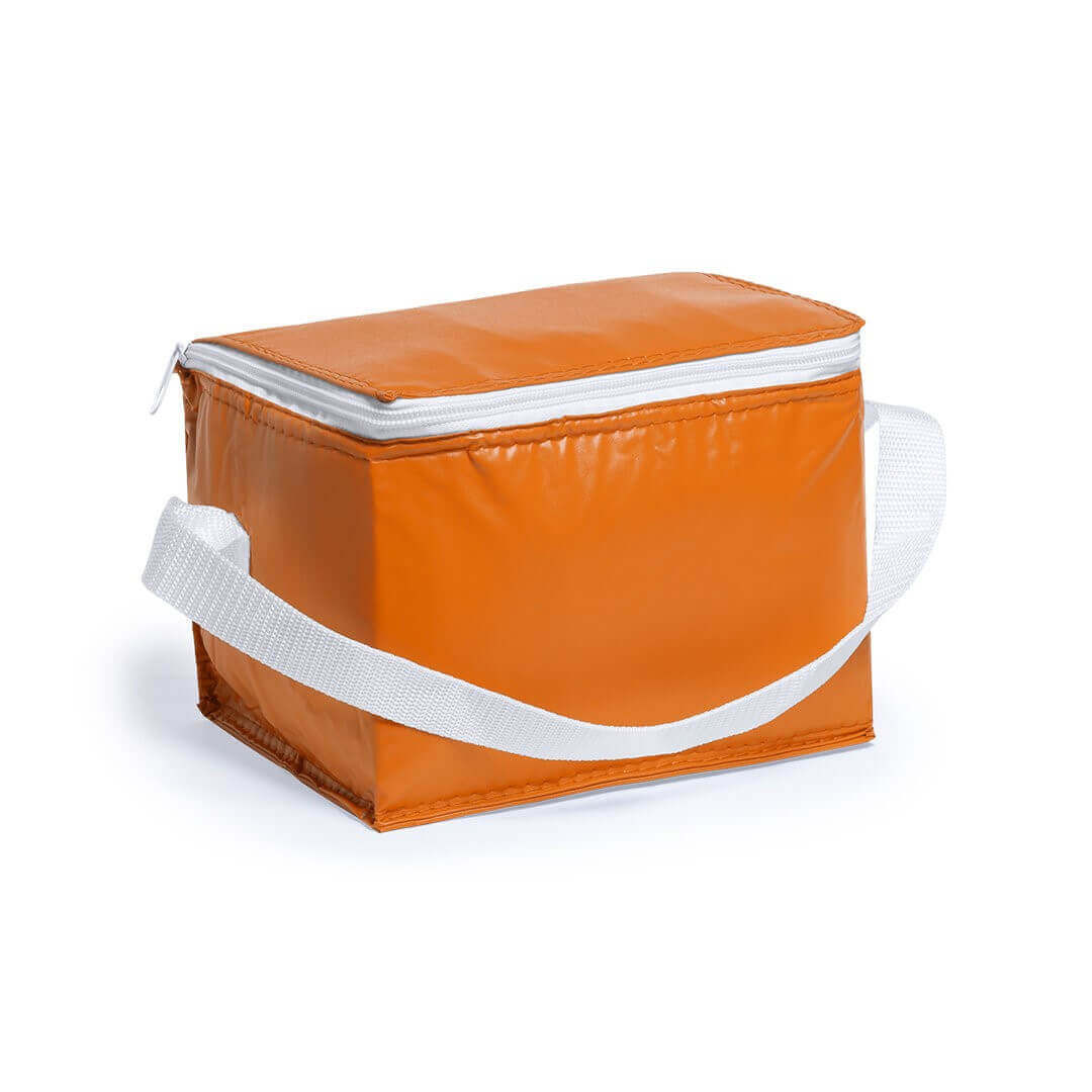 orange color cooler bag