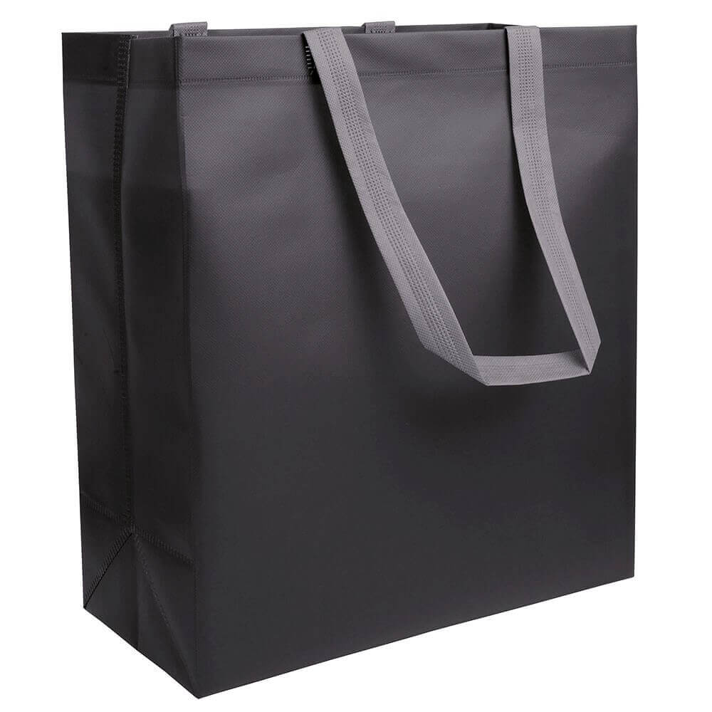 black color laminated non woven bag with long handles