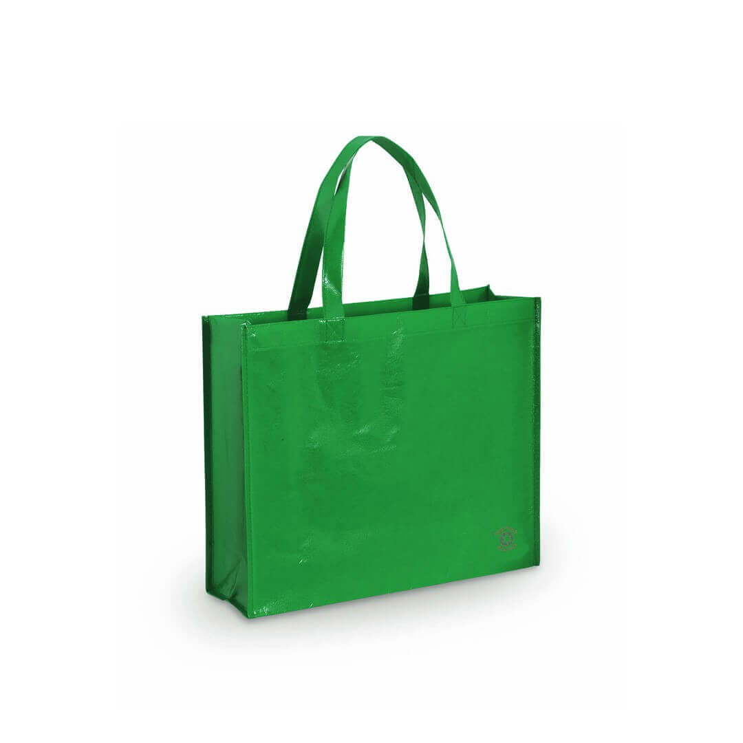 green color laminated non woven bag