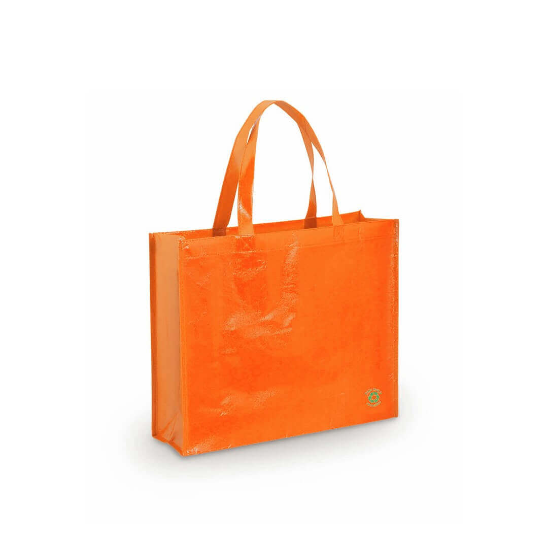 orange color laminated non woven bag