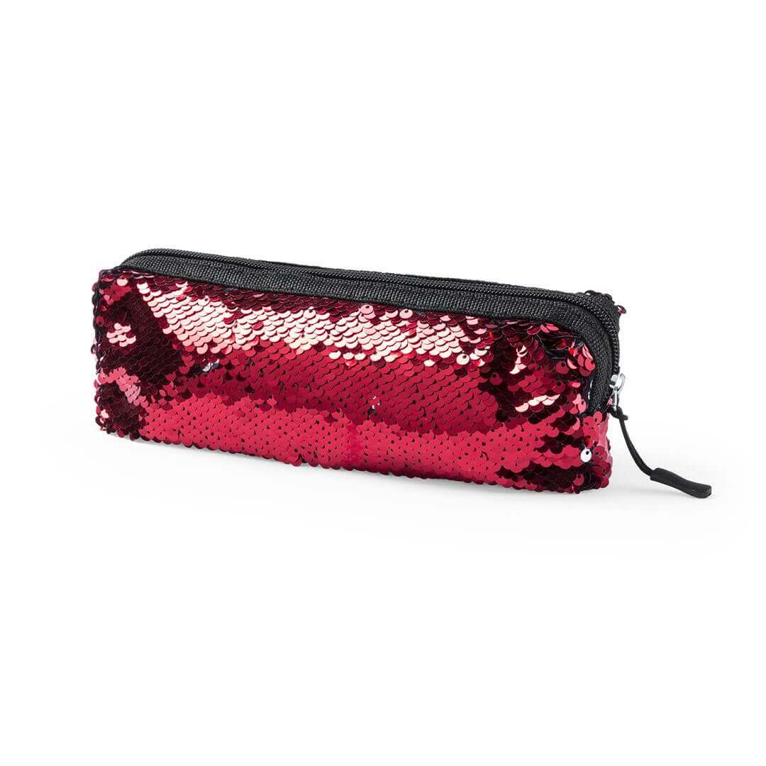 Tinsel beauty bag red color
