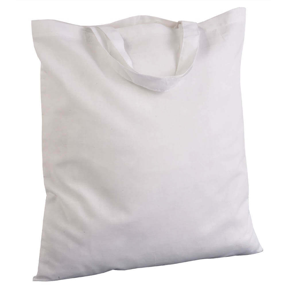 white color cotton bag with short handles