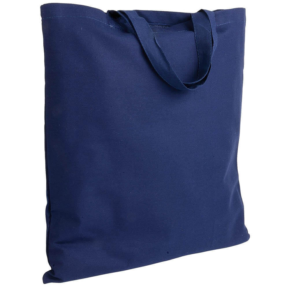 dark blue color cotton bag with short handles