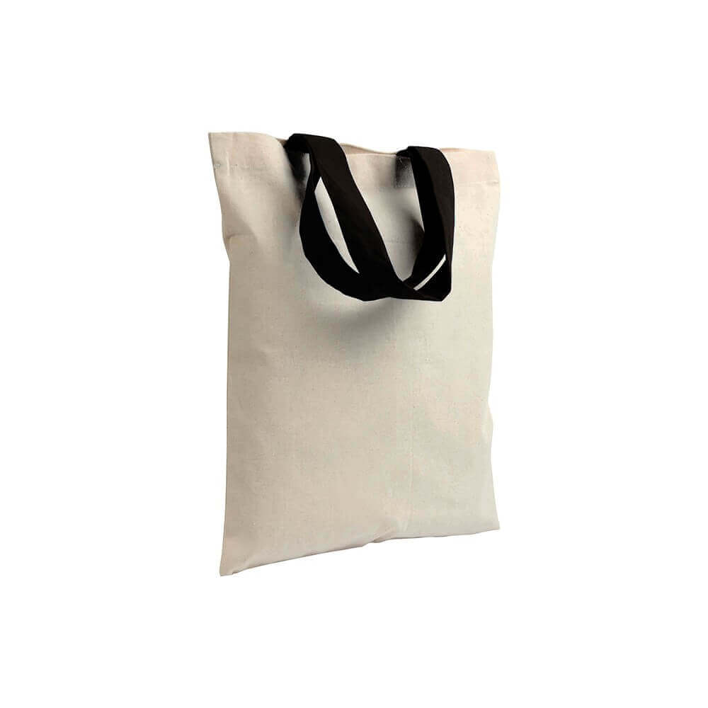 black color cotton bag with short handles