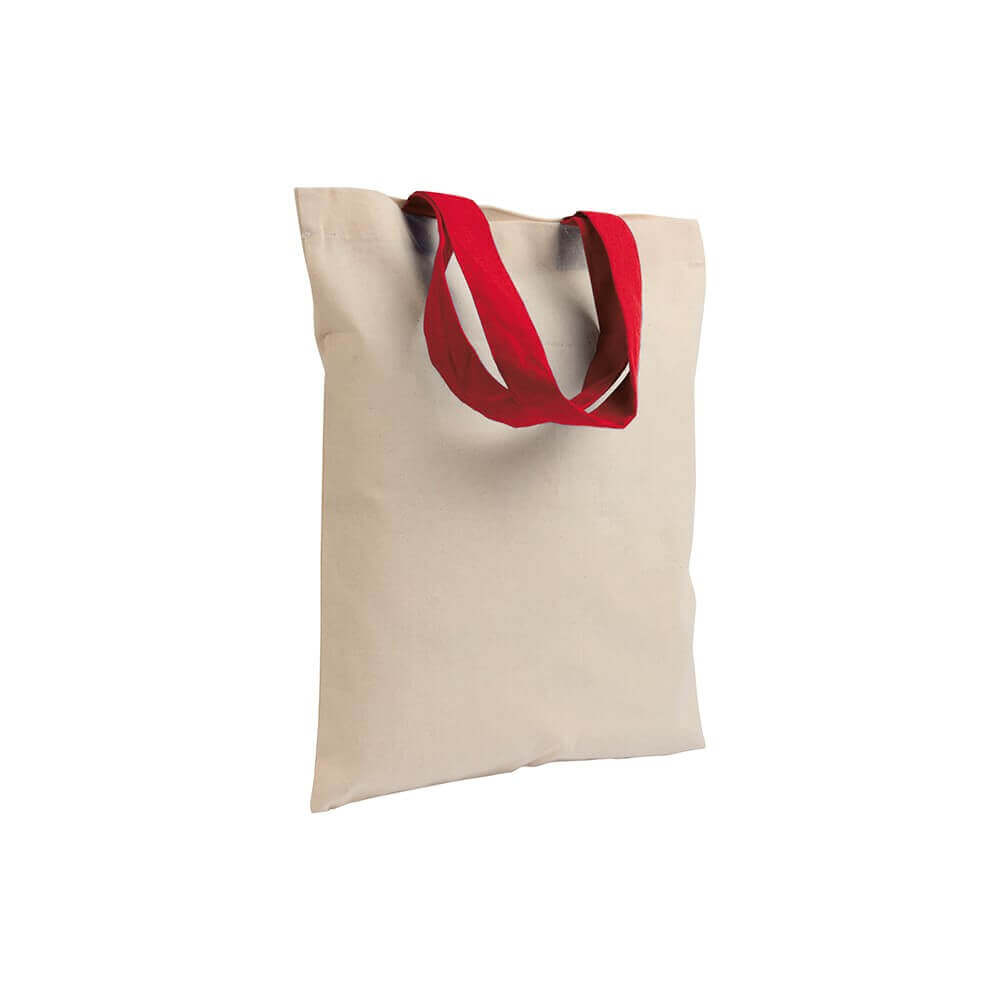 red color cotton bag with short handles