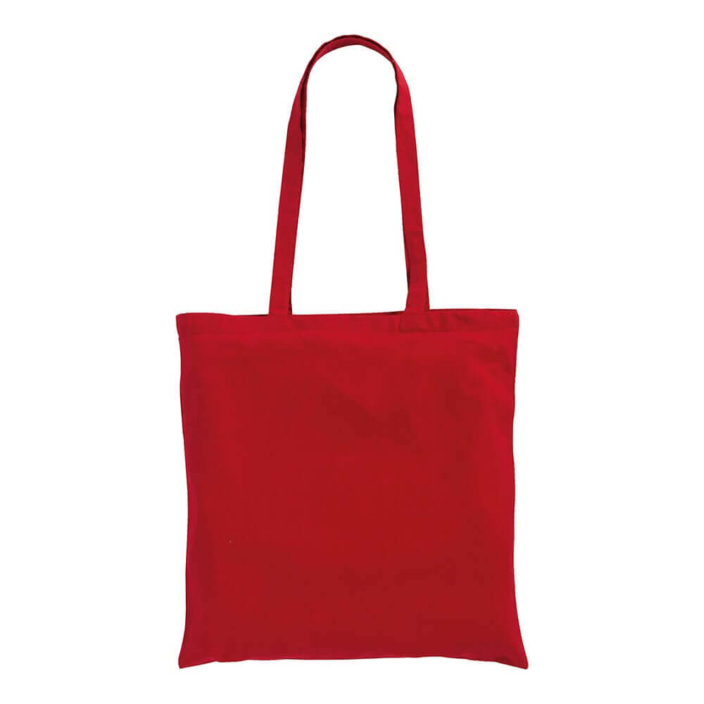 red color cotton bag with long handles