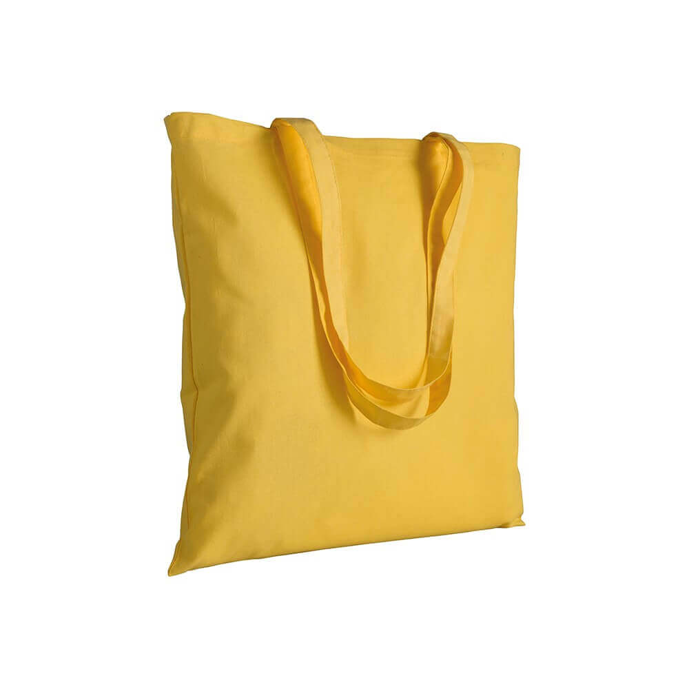κιτρινη πανινη τσαντα με μακρυ χερουλι