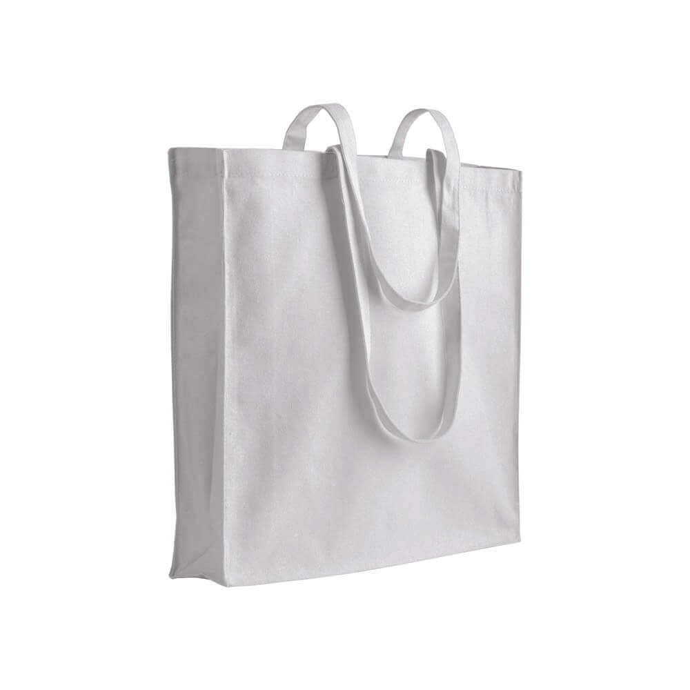 white color cotton bag with long handles