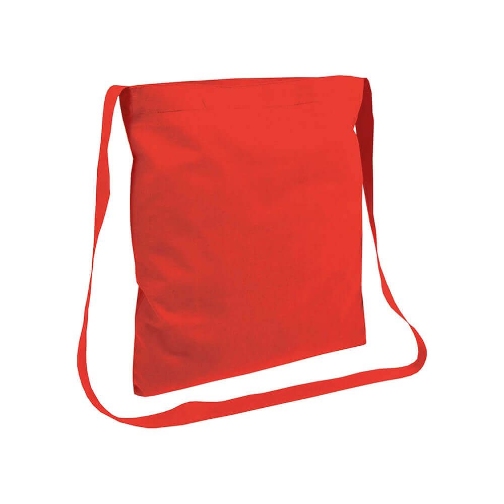 red color cotton bag messenger style handle