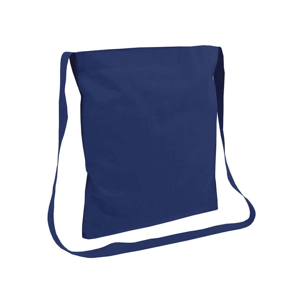 dark blue color cotton bag messenger style handle