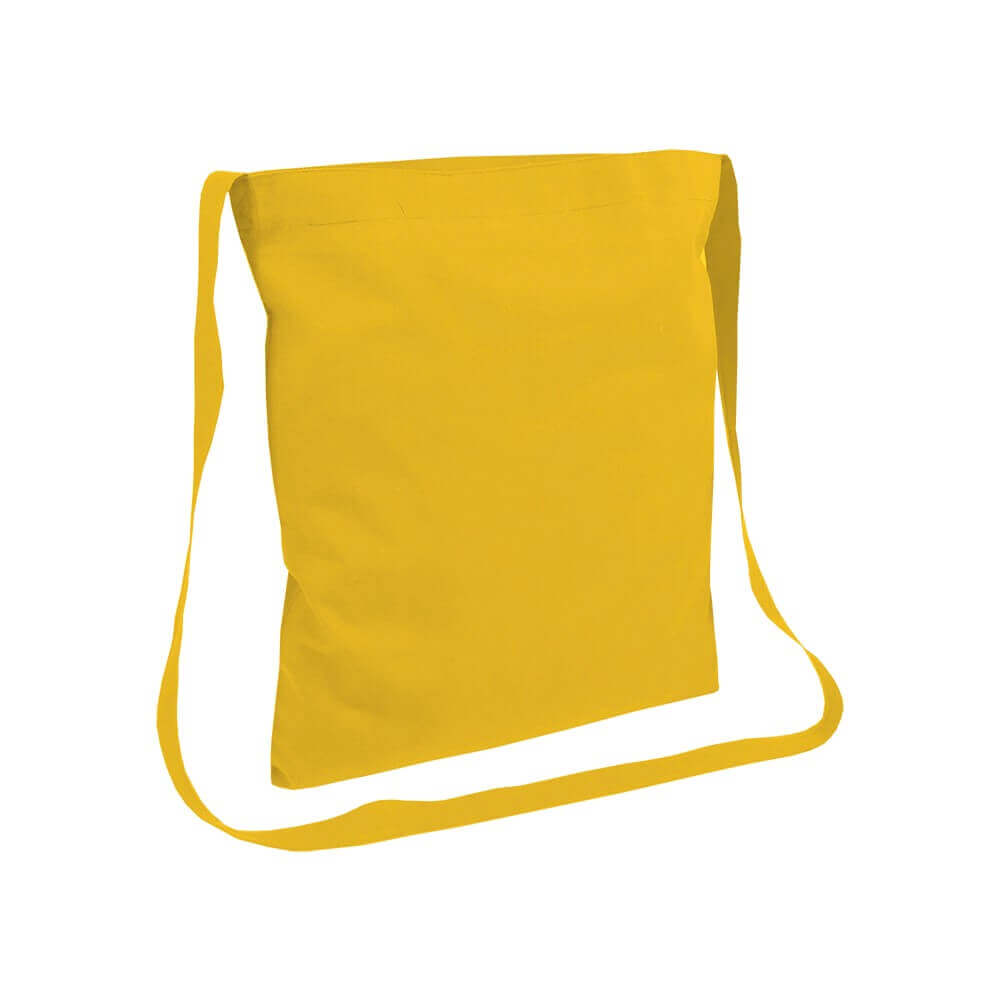 yellow color cotton bag messenger style handle