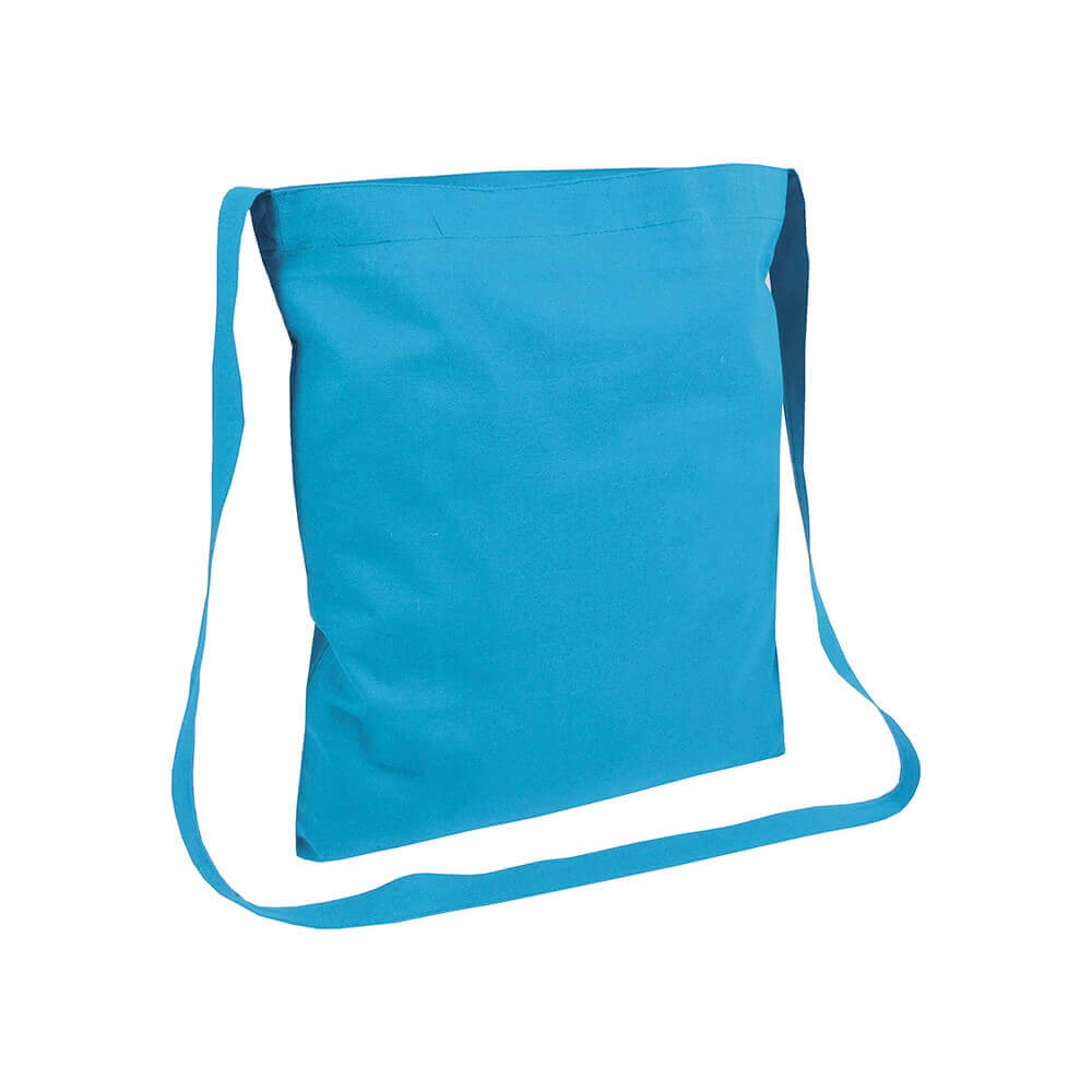 light blue clor cotton bag messenger style handle