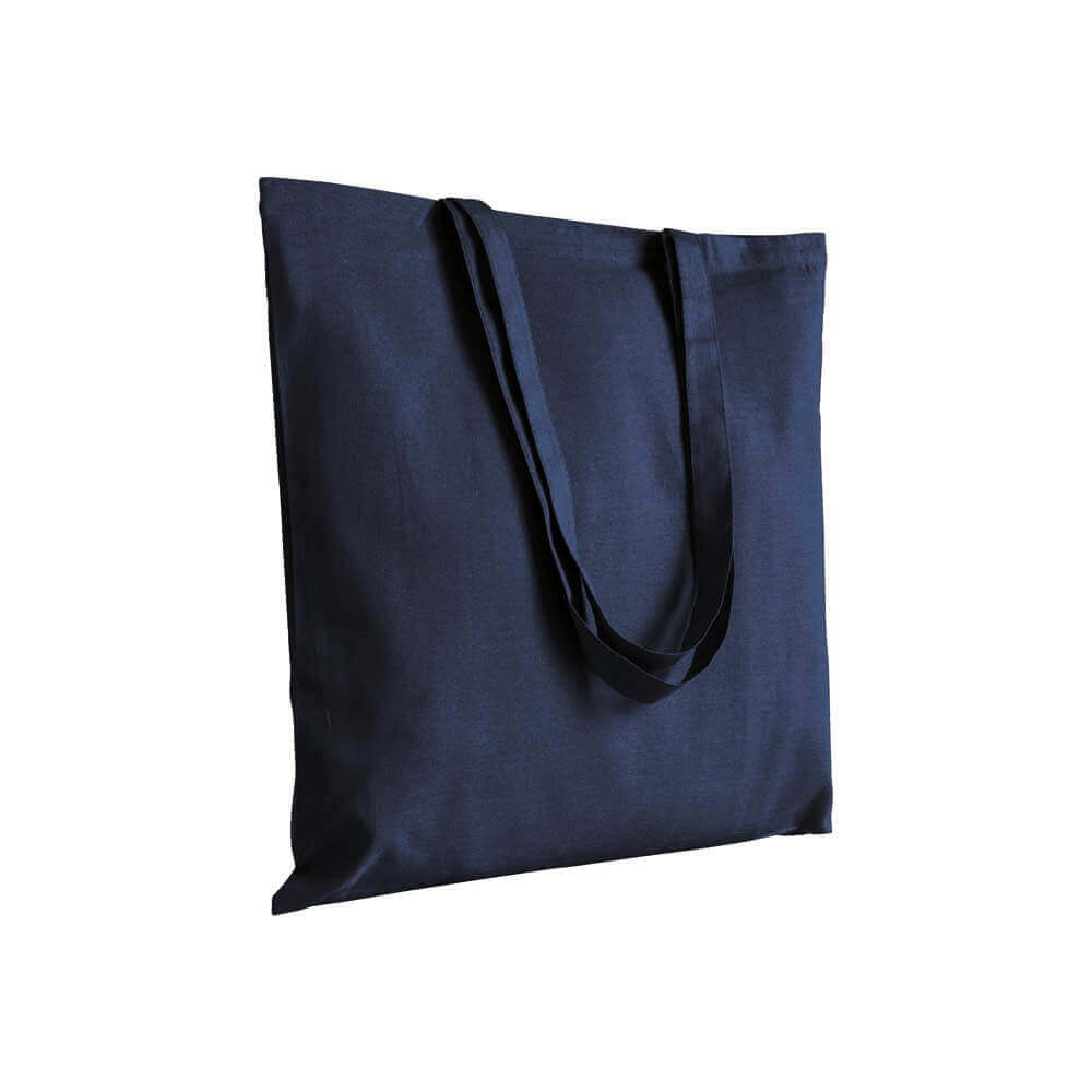 dark blue color cotton bag with long handles