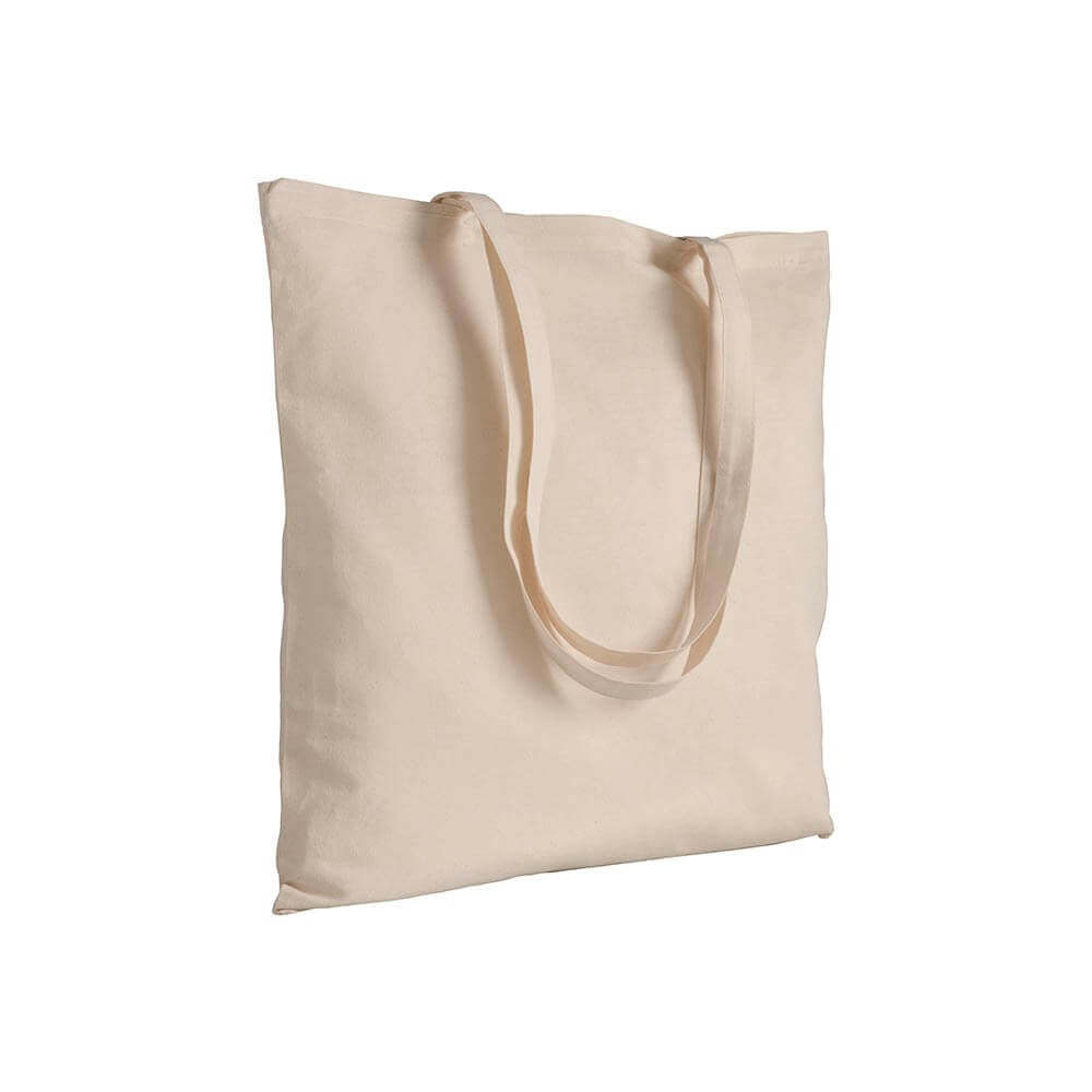 natural color cotton bag with long handles