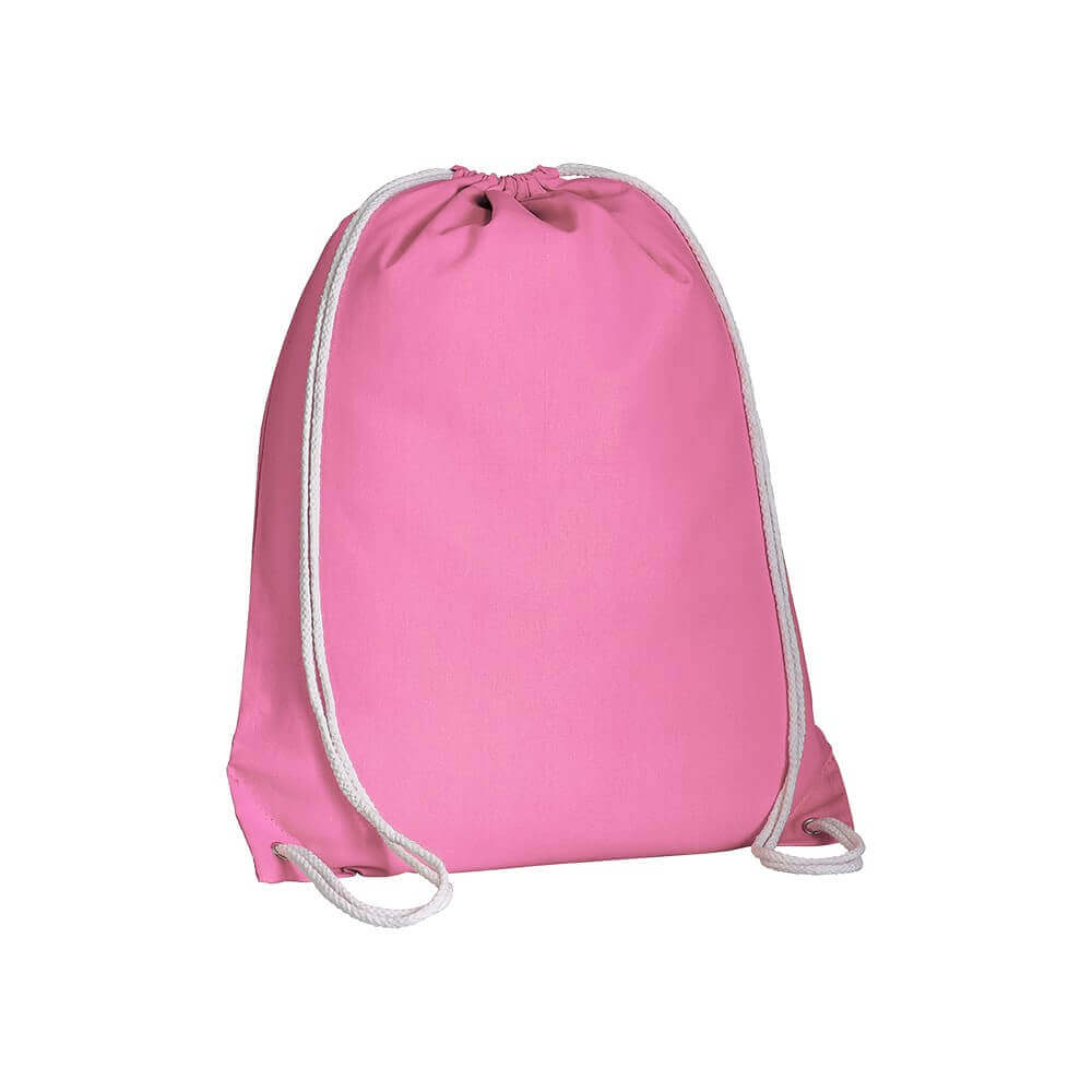 pink color cotton drawstring bag