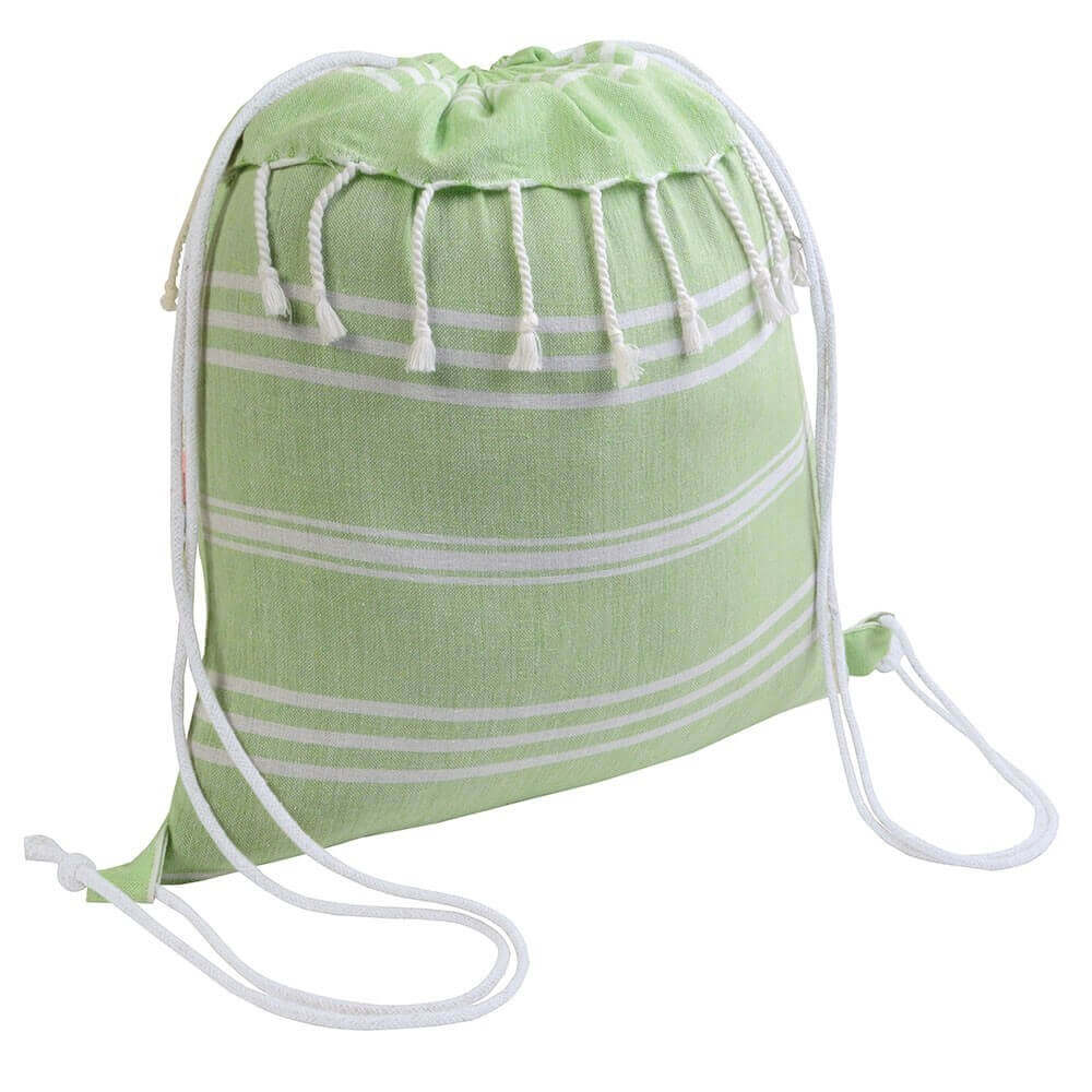 apple green color cotton drawstring bag