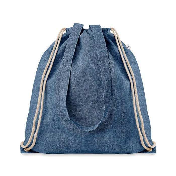 light blue clor cotton drawstring bag