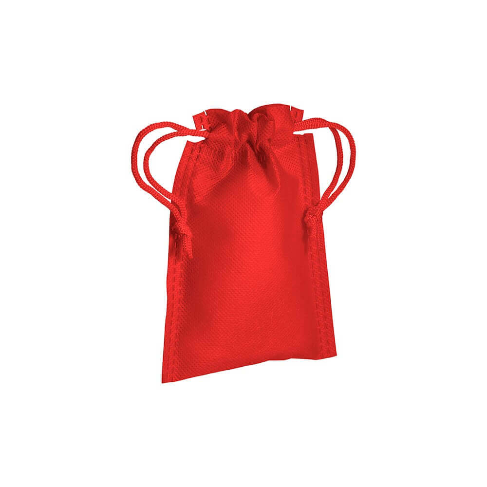 red color non woven pouch with two strings