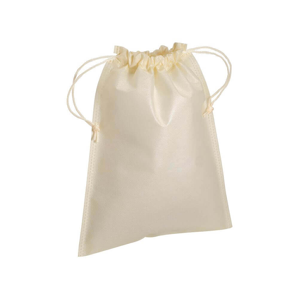 natural color non woven pouch with two strings