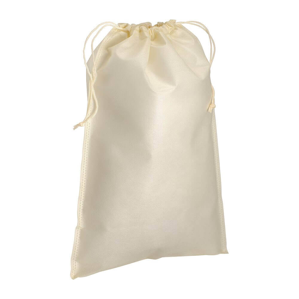 natural color non woven pouch with two strings