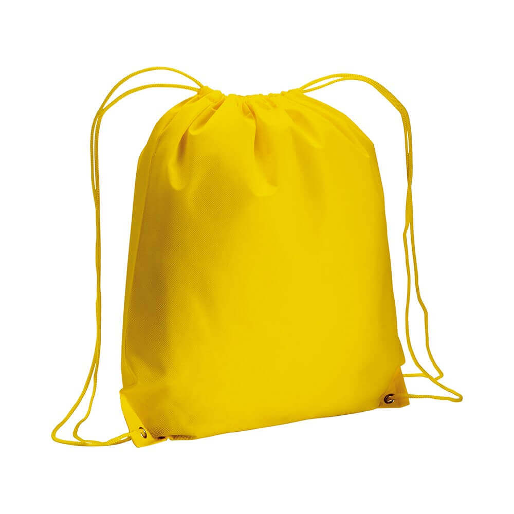 yellow color non woven drawstring bag