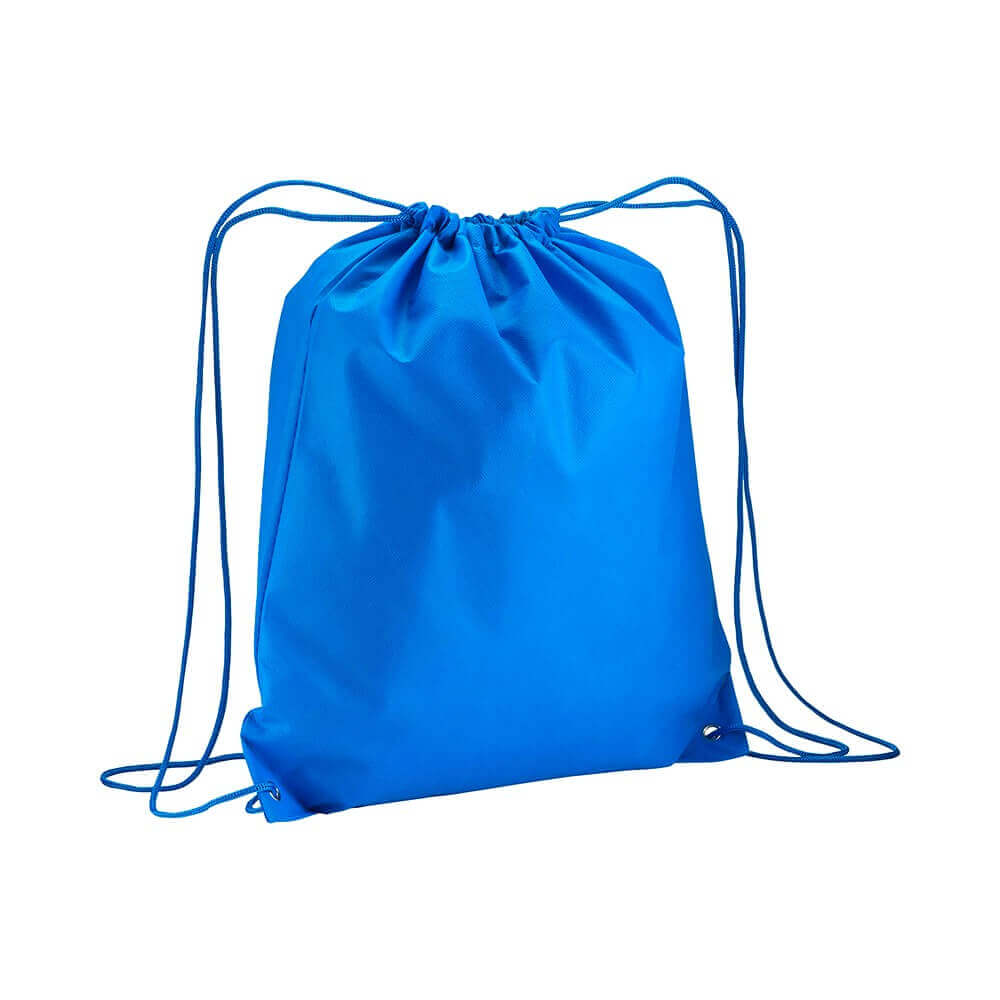 blue color non woven drawstring bag