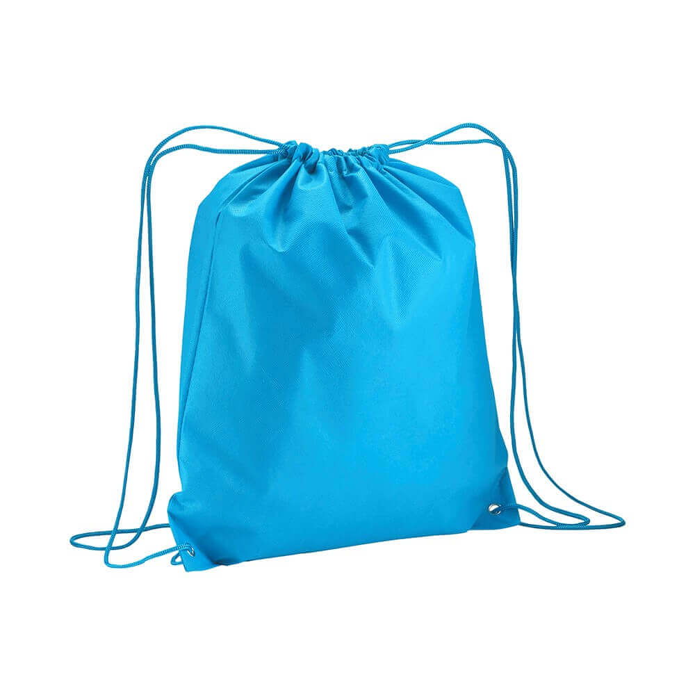 light blue clor non woven drawstring bag