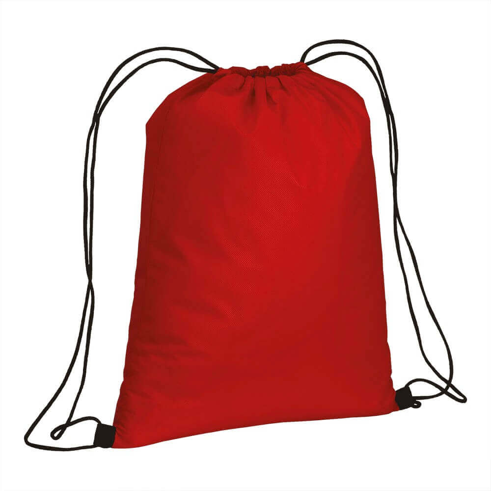 red color non woven drawstring bag