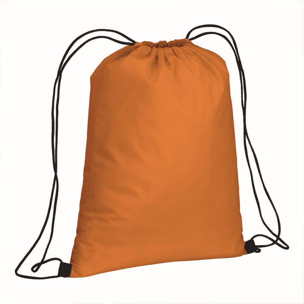 orange color non woven drawstring bag