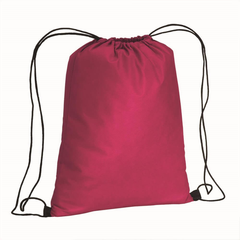 fuchsia color non woven drawstring bag