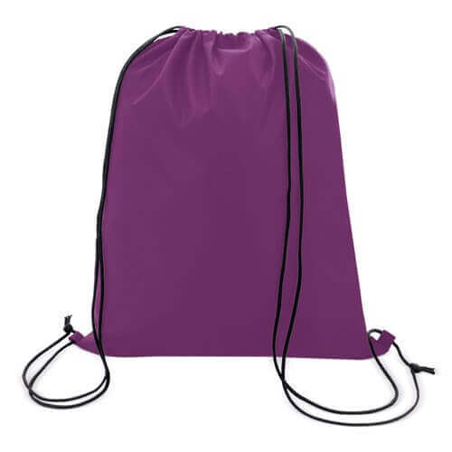 lila color polyester drawstring bag