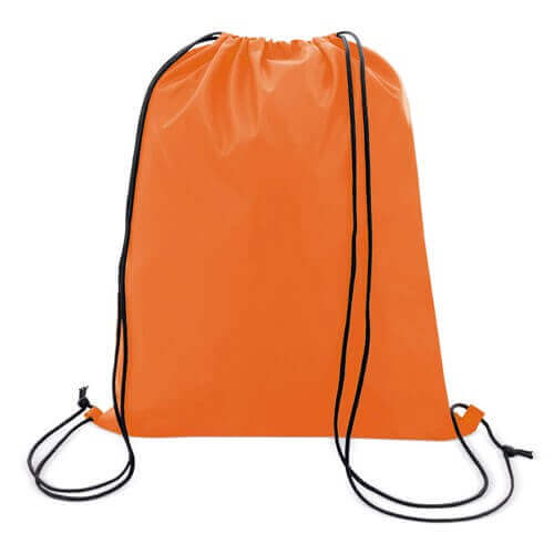 orange color polyester drawstring bag