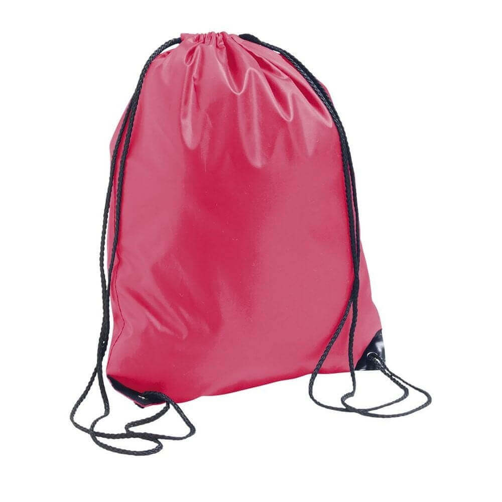 coral color polyester drawstring bag