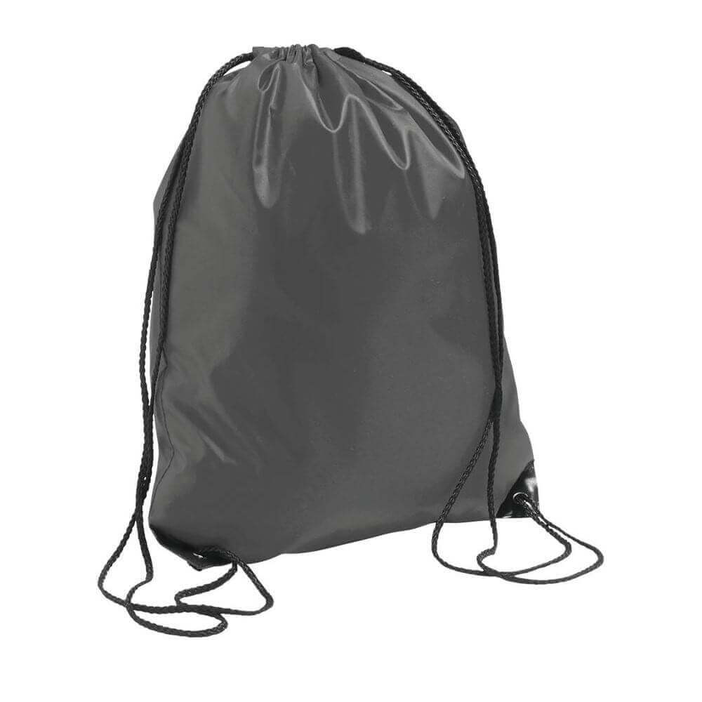 grey color polyester drawstring bag