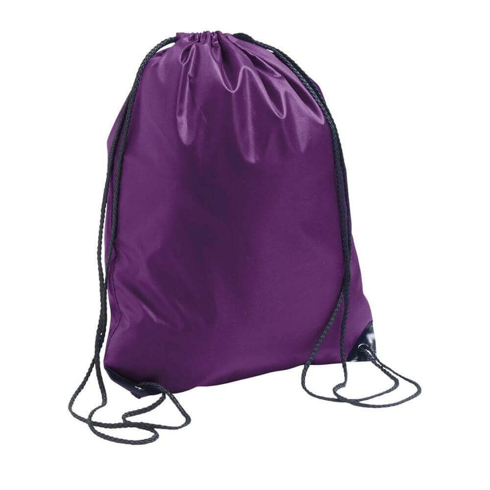 purple color polyester drawstring bag