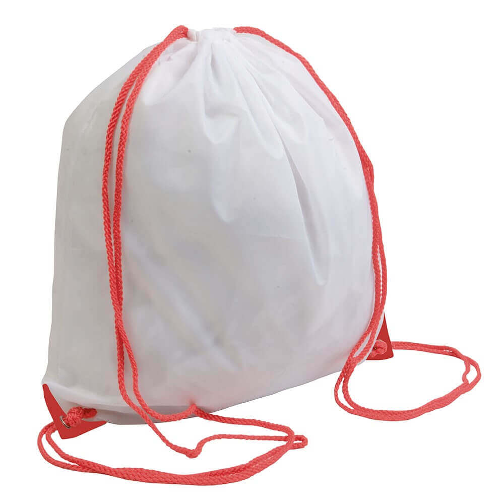 red color polyester drawstring bag