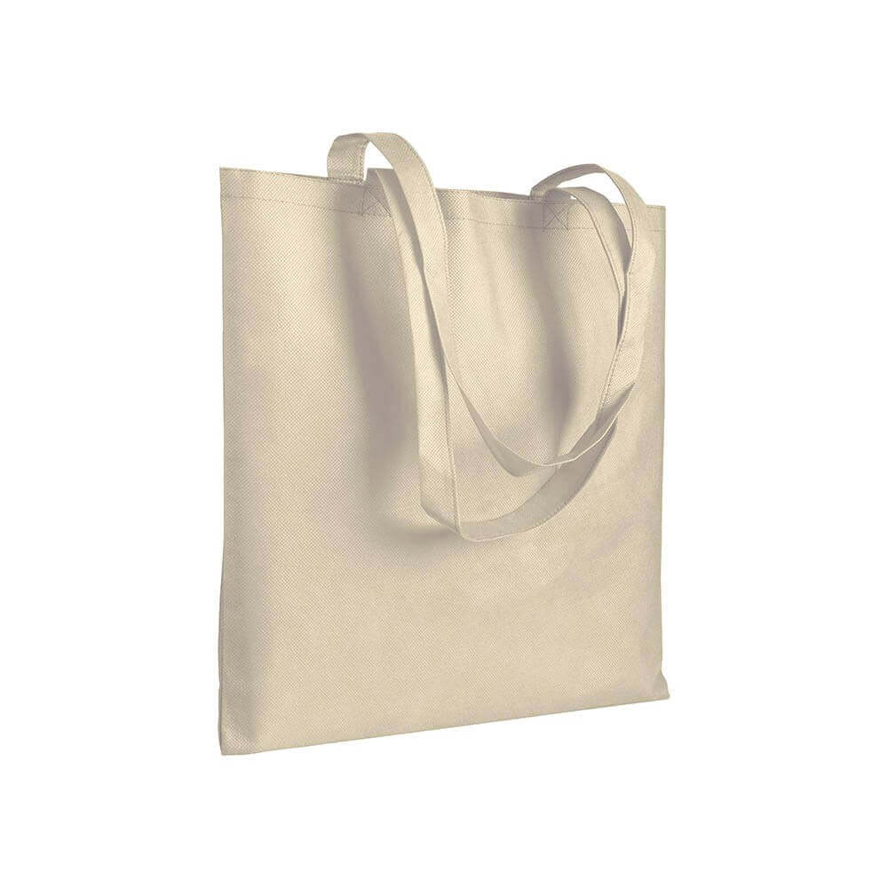 natural color non woven bag with long handles