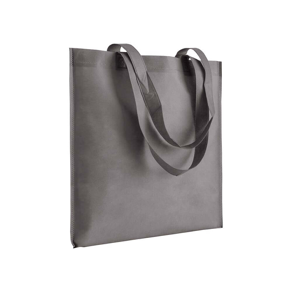 grey color non woven bag with long handles