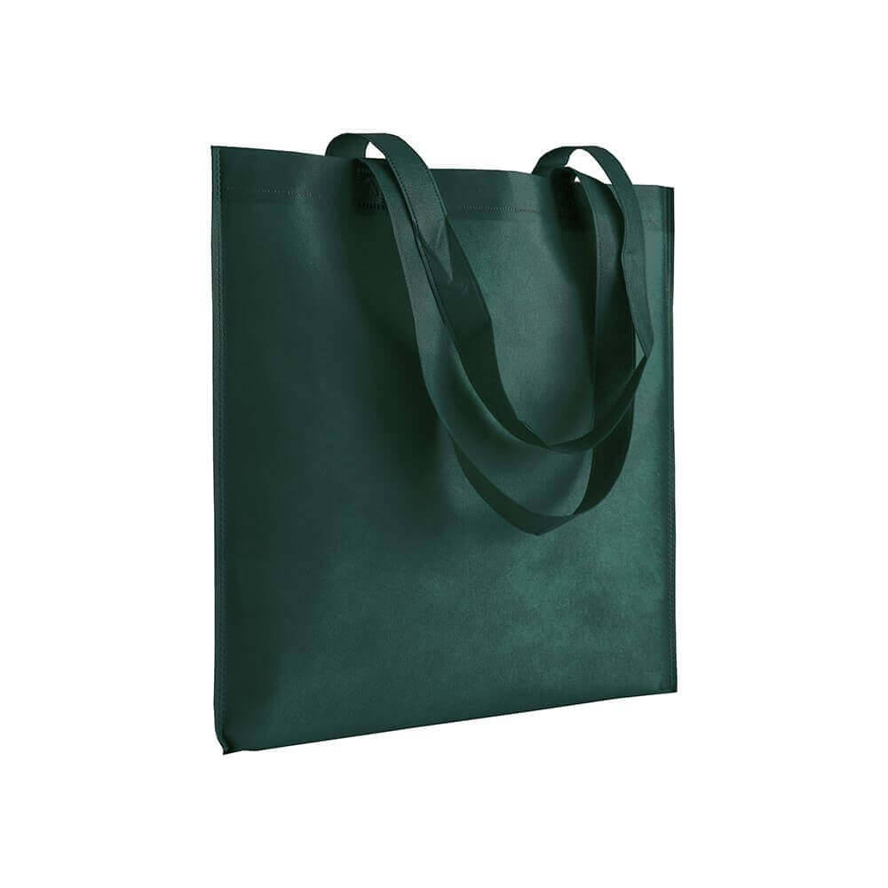 dark green color non woven bag with long handles