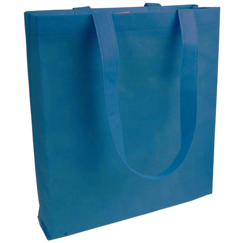 blue color non woven bag with long handles