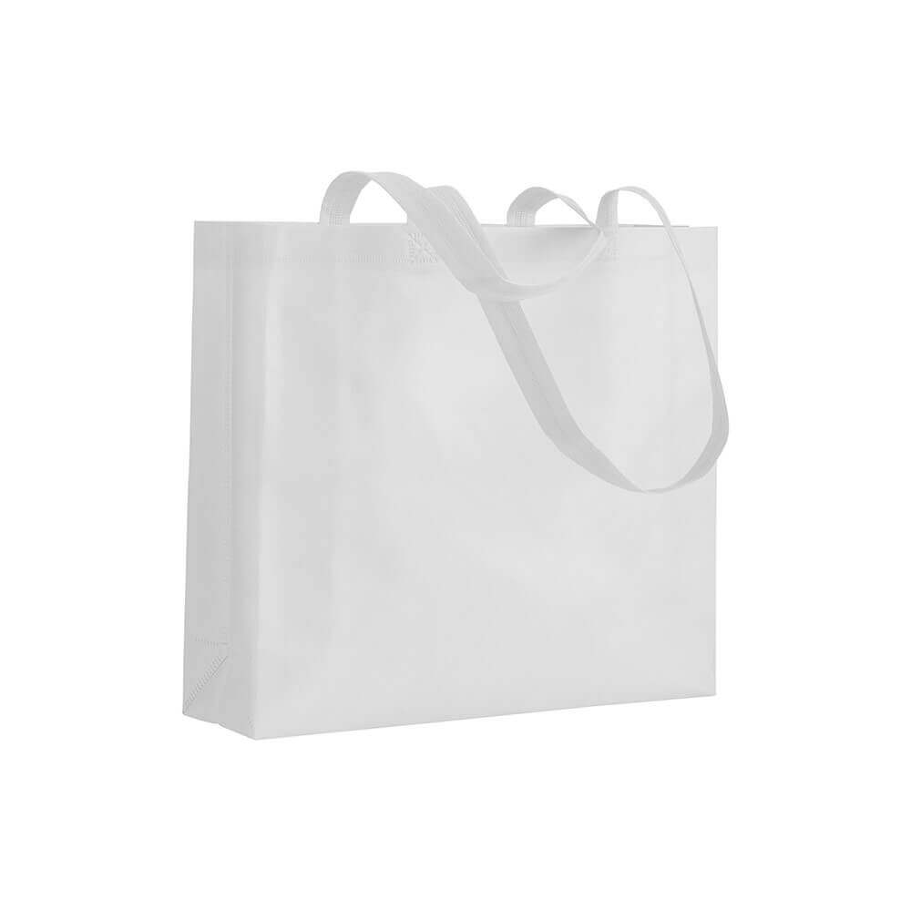 white color non woven bag with long handles