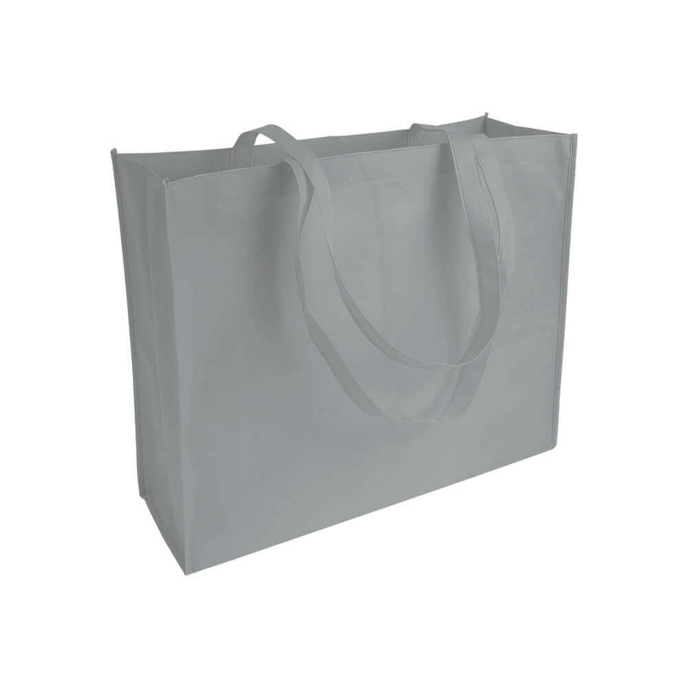 grey color non woven bag with long handles