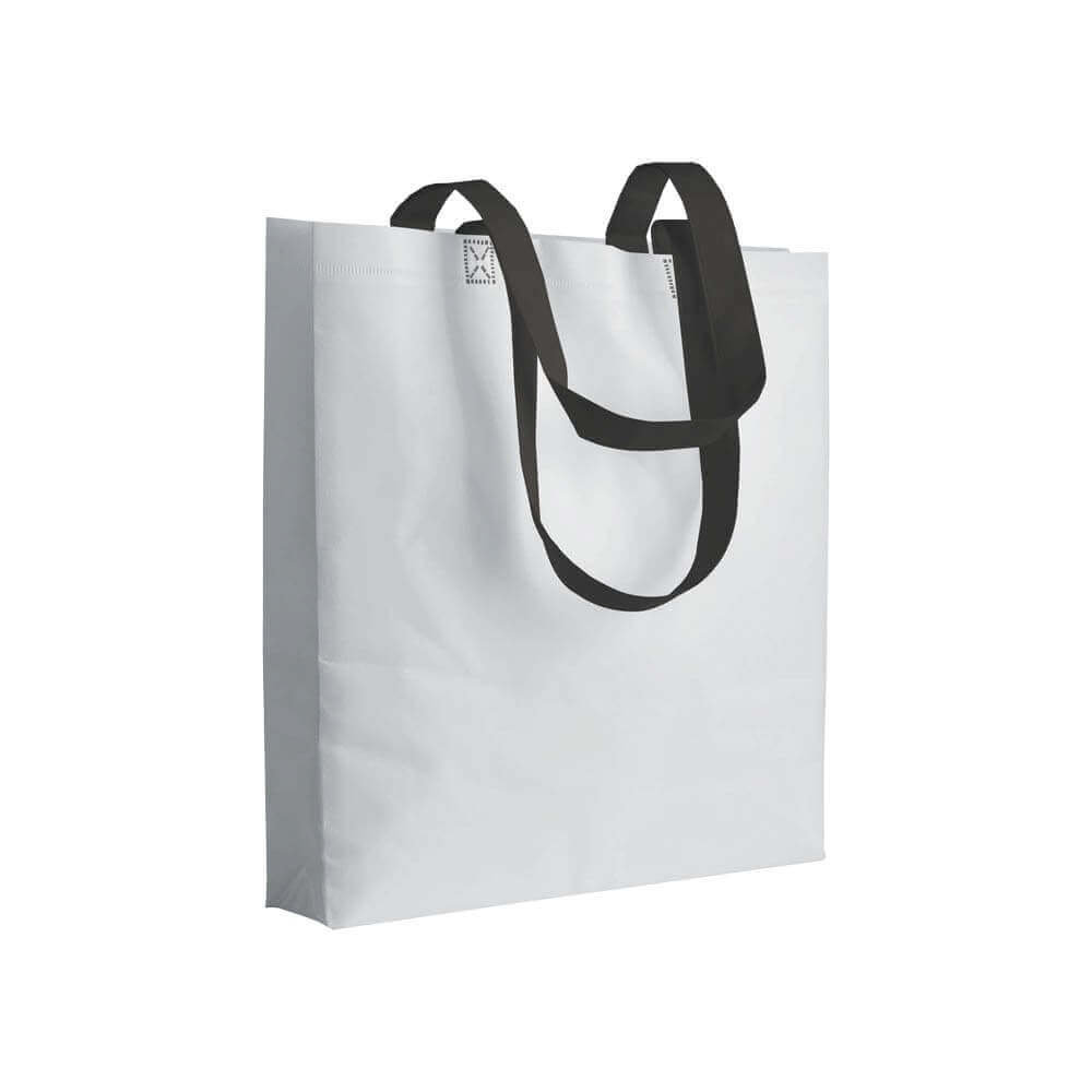 black color non woven bag with long handles