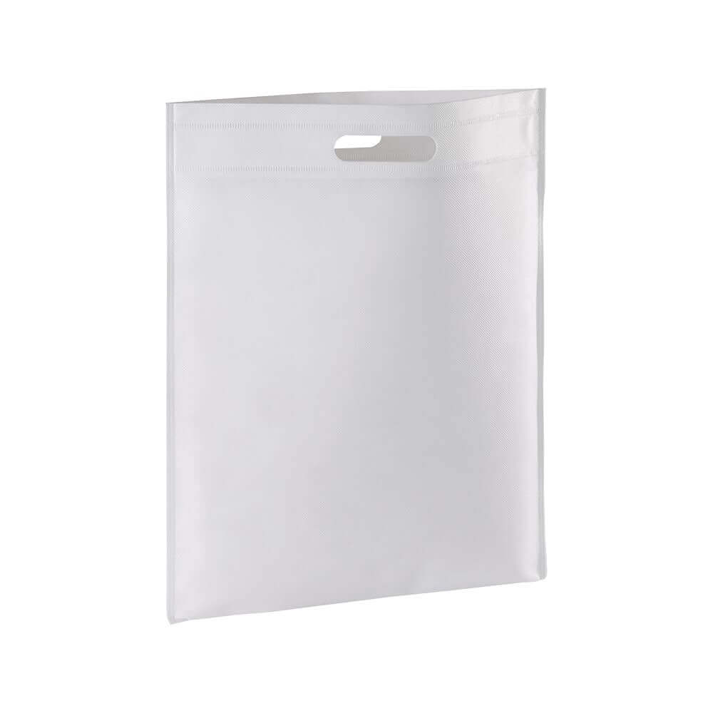 white color non woven bag with d cut handles