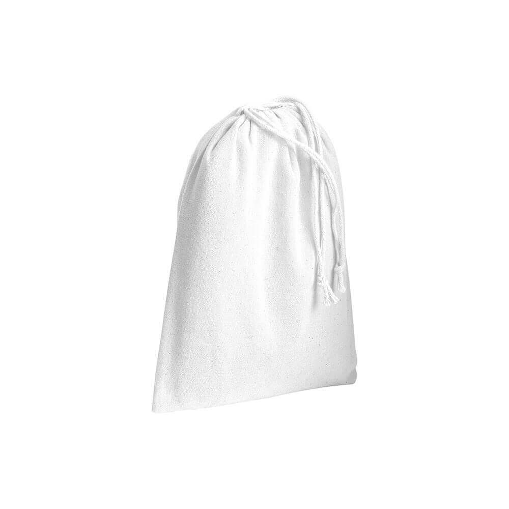 white color cotton pouch with two strings